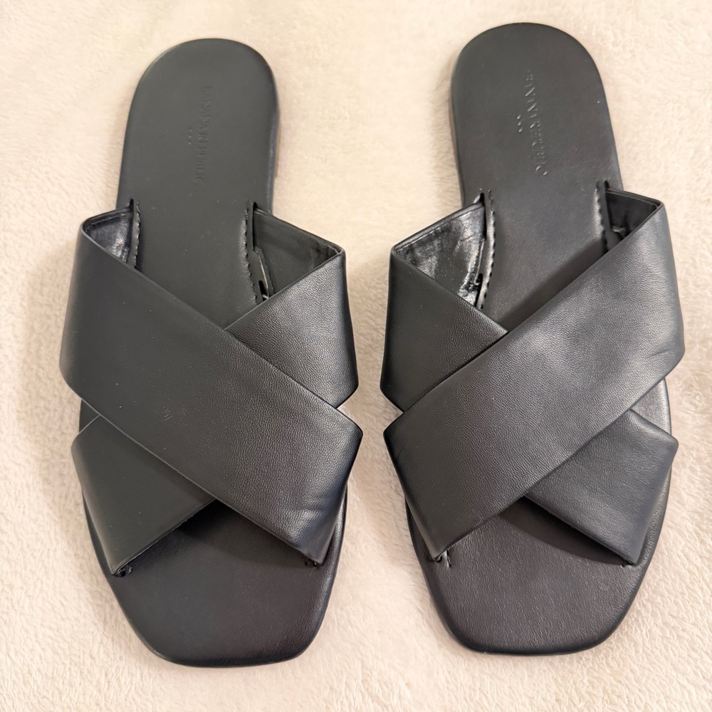 Banana republic Black Crossover Slide Sandals